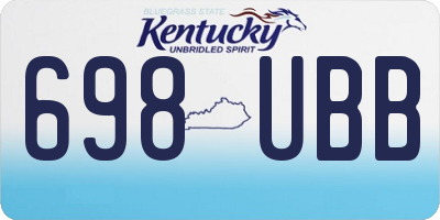 KY license plate 698UBB