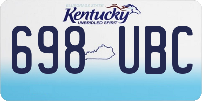KY license plate 698UBC
