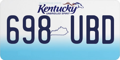 KY license plate 698UBD