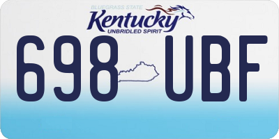 KY license plate 698UBF
