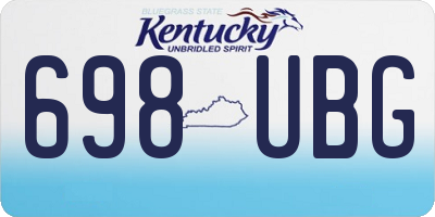 KY license plate 698UBG