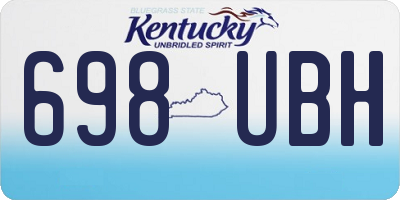 KY license plate 698UBH
