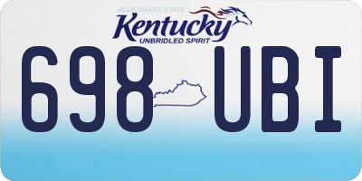 KY license plate 698UBI