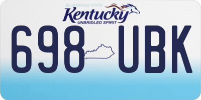 KY license plate 698UBK
