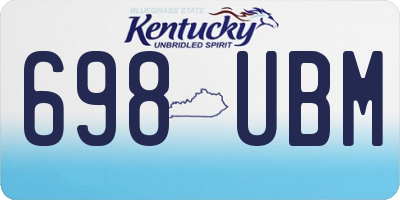 KY license plate 698UBM