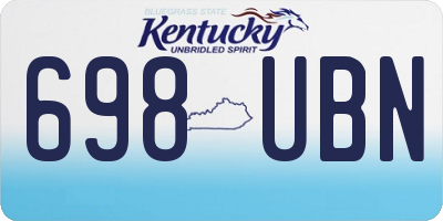 KY license plate 698UBN