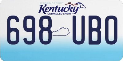 KY license plate 698UBO