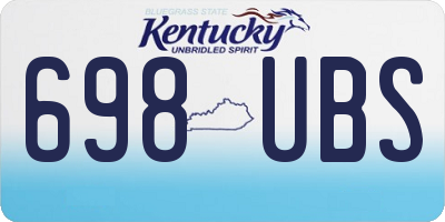 KY license plate 698UBS