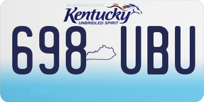 KY license plate 698UBU