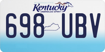 KY license plate 698UBV