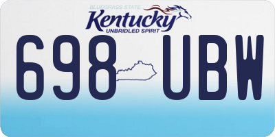 KY license plate 698UBW