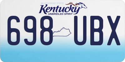 KY license plate 698UBX