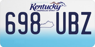 KY license plate 698UBZ