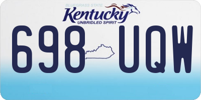 KY license plate 698UQW