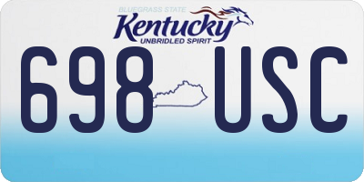 KY license plate 698USC