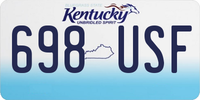 KY license plate 698USF