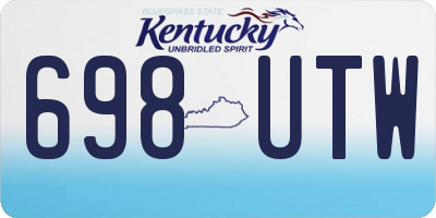 KY license plate 698UTW