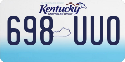 KY license plate 698UUO