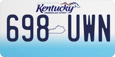 KY license plate 698UWN