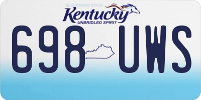 KY license plate 698UWS