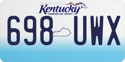 KY license plate 698UWX
