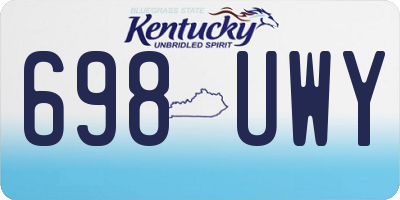 KY license plate 698UWY