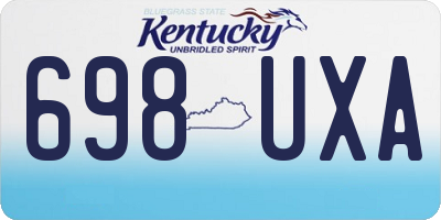 KY license plate 698UXA
