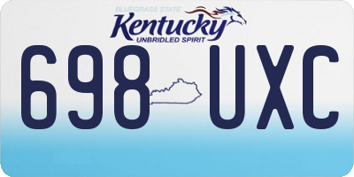 KY license plate 698UXC
