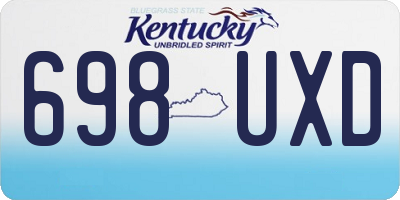 KY license plate 698UXD