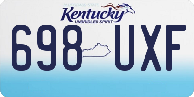 KY license plate 698UXF