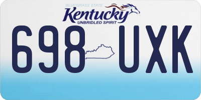 KY license plate 698UXK