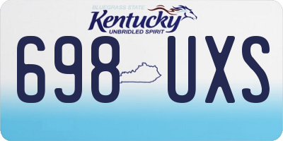 KY license plate 698UXS