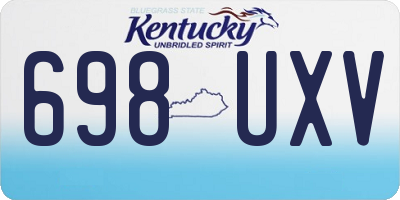 KY license plate 698UXV
