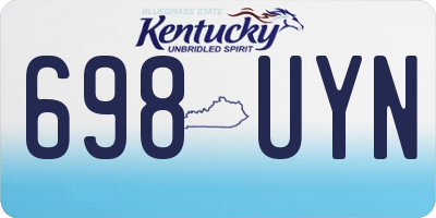 KY license plate 698UYN