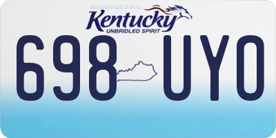 KY license plate 698UYO