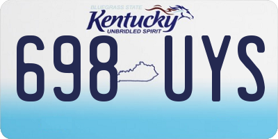 KY license plate 698UYS