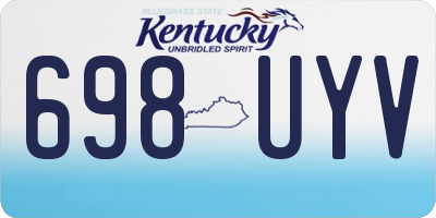 KY license plate 698UYV