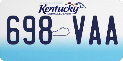 KY license plate 698VAA