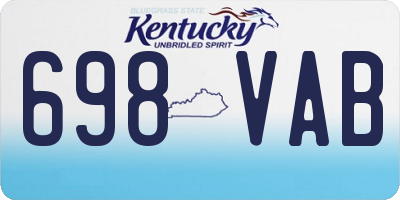 KY license plate 698VAB