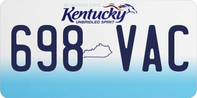 KY license plate 698VAC
