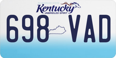 KY license plate 698VAD