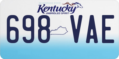 KY license plate 698VAE