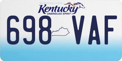 KY license plate 698VAF