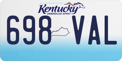 KY license plate 698VAL