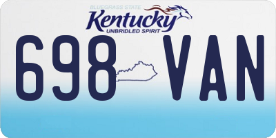 KY license plate 698VAN