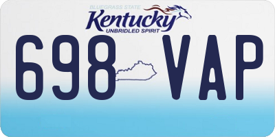 KY license plate 698VAP
