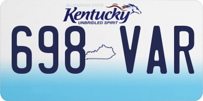 KY license plate 698VAR