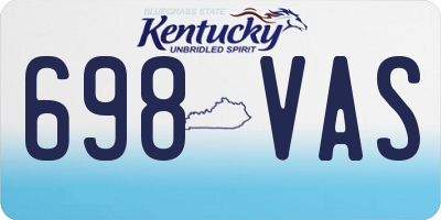 KY license plate 698VAS