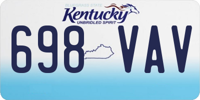 KY license plate 698VAV