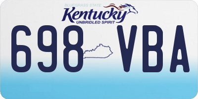 KY license plate 698VBA
